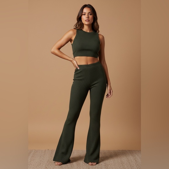 LuLaRoe Pants - LuLaRoe Kylie Corduroy Pull on Flare Pants • Hunter Green